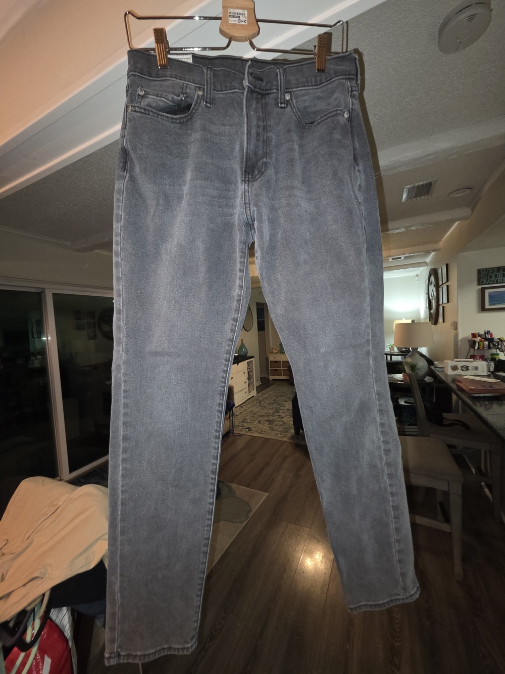 Abercrombie & Fitch Men's Washed Gray Straight Jeans